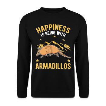 Armadillo Lucky Armadillo - Unisex Sweatshirt - black - Front - Alina (178cm) & Michal (187cm)