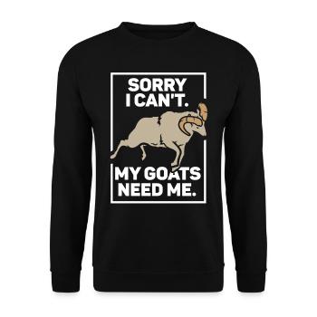 Malheureusement, mes chèvres n’ont pas besoin de moi animal - Sweat-shirt Unisexe - noir - Devant - Alina (178cm) & Michal (187cm)