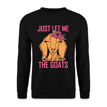 Let me just pet the goats goat animal - Unisex Sweatshirt - black - Front - Alina (178cm) & Michal (187cm)