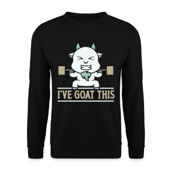 J’ai Goat This Gym Weightlifting Gym Animal - Sweat-shirt Unisexe - noir - Devant - Alina (178cm) & Michal (187cm)