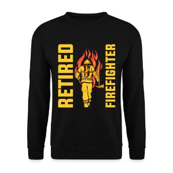 Retired firefighter Fire brigade pension pensioner - Unisex Sweatshirt - black - Front - Alina (178cm) & Michal (187cm)