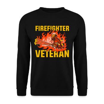 Firefighter Veteran Retirement Fire Brigade - Unisex Sweatshirt - black - Front - Alina (178cm) & Michal (187cm)