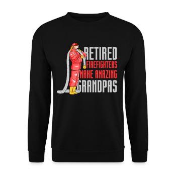 Feuerwehrmänner Im Ruhestand Sind Tolle Opas Opa - Unisex Pullover - Schwarz - Vorne - Alina (178cm) & Michal (187cm)