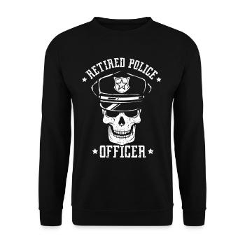 Policier à la retraite Policier à la retraite Retraité - Sweat-shirt Unisexe - noir - Devant - Alina (178cm) & Michal (187cm)