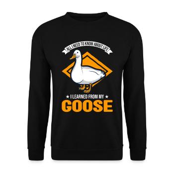 Geese Gift Goose Lovers Goose Breeders - Unisex Sweatshirt - black - Front - Alina (178cm) & Michal (187cm)