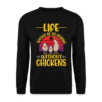 Poulets Élevage de poulets Éleveur de poulets Éleveur - Sweat-shirt Unisexe - noir - Devant - Alina (178cm) & Michal (187cm)
