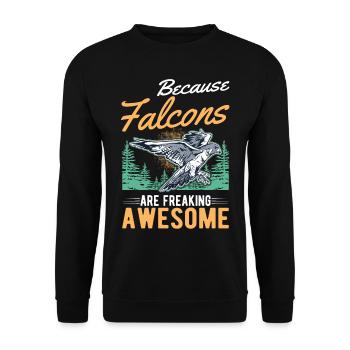 Because Falcons are freaking awesome Falke - Unisex Sweatshirt - black - Front - Alina (178cm) & Michal (187cm)