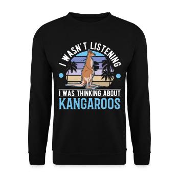 Kangourou australien Kangourou australien - Sweat-shirt Unisexe - noir - Devant - Alina (178cm) & Michal (187cm)