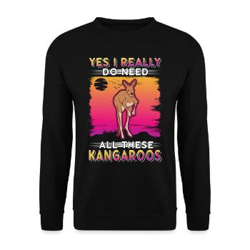Kangourou australien Kangourou australien - Sweat-shirt Unisexe - noir - Devant - Alina (178cm) & Michal (187cm)