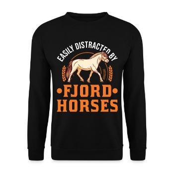 Fjord Horse Gift Norwegian Horse Fjord Horse - Unisex Sweatshirt - black - Front - Alina (178cm) & Michal (187cm)
