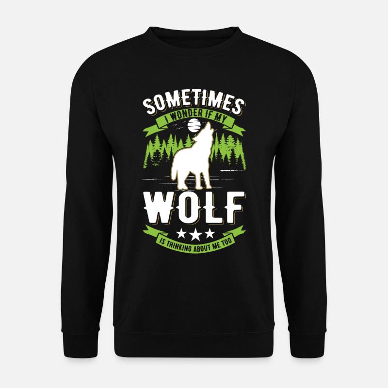 Wolf Liebhaber Geschenk Wolfsrudel - Unisex Pullover - Schwarz