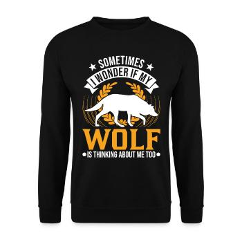 Wolf Lover Gift Wolf Pack - Unisex Sweatshirt - black - Front - Alina (178cm) & Michal (187cm)