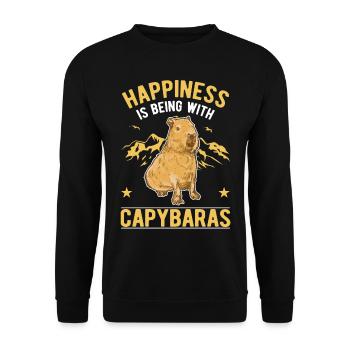 Capybara Luck Capybara Capibara - Unisex Sweatshirt - black - Front - Alina (178cm) & Michal (187cm)