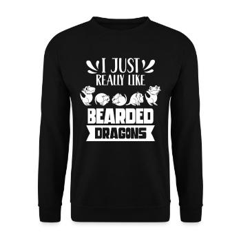 I just like bearded dragons very much Bearded Dragon - Unisex Sweatshirt - black - Front - Alina (178cm) & Michal (187cm)