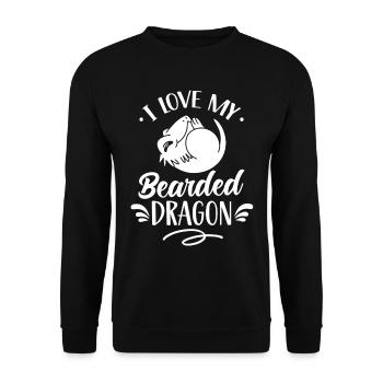J’aime mon dragon barbu animal dragon barbu - Sweat-shirt Unisexe - noir - Devant - Alina (178cm) & Michal (187cm)