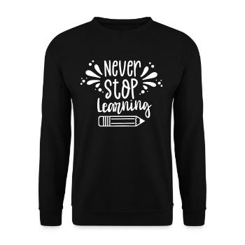 N’arrêtez jamais d’apprendre Retour à l’école - Sweat-shirt Unisexe - noir - Devant - Alina (178cm) & Michal (187cm)