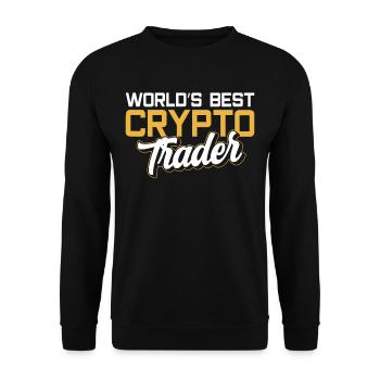 Weltbester Krypto Trader Crypto Traden Trading - Unisex Pullover - Schwarz - Vorne - Alina (178cm) & Michal (187cm)