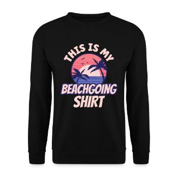 Ceci est ma chemise de plage vacances à la plage - Sweat-shirt Unisexe - noir - Devant - Alina (178cm) & Michal (187cm)