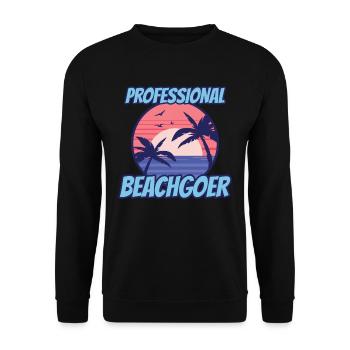 Professional Beachgoer Holiday Beach Beach - Unisex Sweatshirt - black - Front - Alina (178cm) & Michal (187cm)