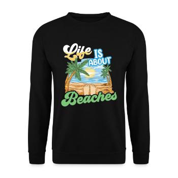 La vie se compose de plages vacances à la plage - Sweat-shirt Unisexe - noir - Devant - Alina (178cm) & Michal (187cm)