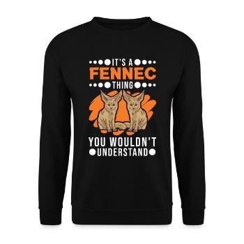 Fennek Geschenk Wüstenfuchs - Unisex Pullover - Schwarz - Vorne - Alina (178cm) & Michal (187cm)