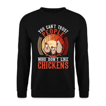 Chickens Farmer Chicken Farmer Chicken - Unisex Sweatshirt - black - Front - Alina (178cm) & Michal (187cm)