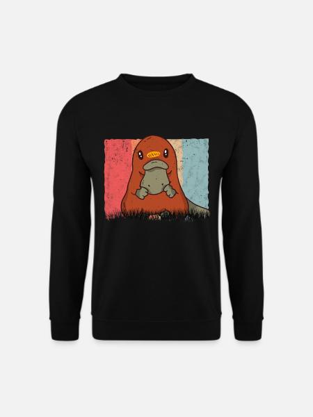 Schnabeltier Retro - Unisex Pullover - Schwarz