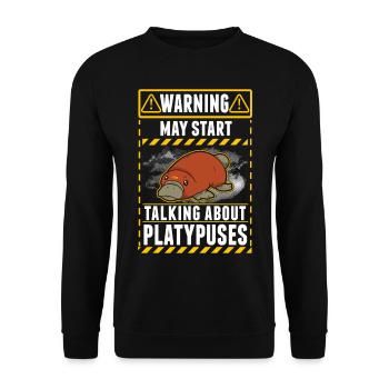 Avertissement Ornithorynque - Sweat-shirt Unisexe - noir - Devant - Alina (178cm) & Michal (187cm)