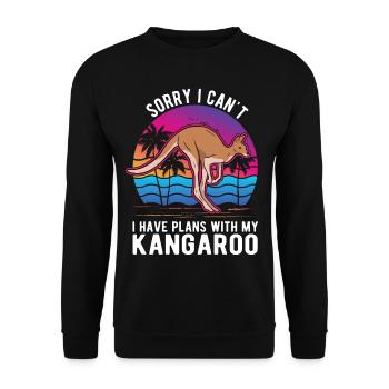 Kangourou australien Kangourou australien - Sweat-shirt Unisexe - noir - Devant - Alina (178cm) & Michal (187cm)