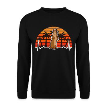 Otter Heartbeat Retro Otter Vintage Sea Otter - Sweat-shirt Unisexe - noir - Devant - Alina (178cm) & Michal (187cm)