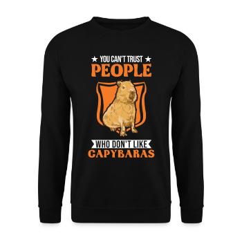 Capybara Gift Capibara - Unisex Sweatshirt - black - Front - Alina (178cm) & Michal (187cm)