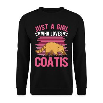 Just a girl who loves Coatis Coatis Coati Girl - Unisex Sweatshirt - black - Front - Alina (178cm) & Michal (187cm)