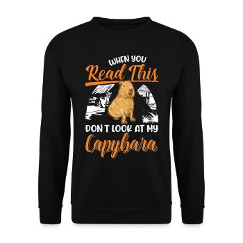 Capybara Gift Capibara capybara - Unisex Sweatshirt - black - Front - Alina (178cm) & Michal (187cm)