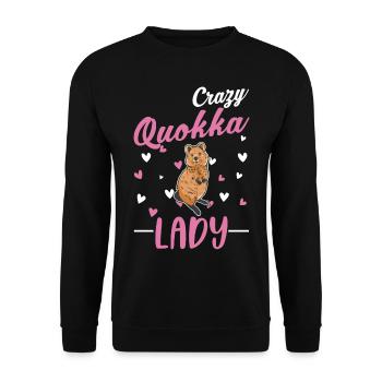 Crazy Quokka Lady Kangourou à queue courte - Sweat-shirt Unisexe - noir - Devant - Alina (178cm) & Michal (187cm)