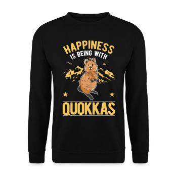 Quokka Luck Kangourou à queue courte - Sweat-shirt Unisexe - noir - Devant - Alina (178cm) & Michal (187cm)