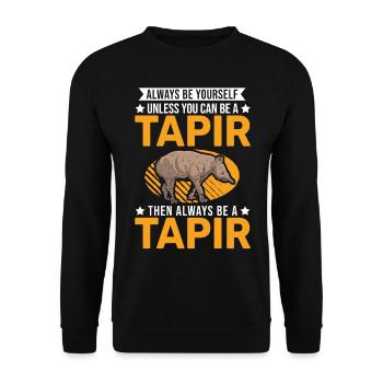 Always be yourself Tapir Flachlandtapir - Unisex Pullover - Schwarz - Vorne - Alina (178cm) & Michal (187cm)
