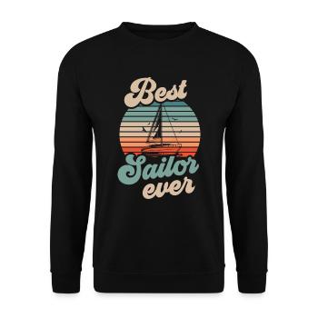 Best Sailor Ever Sailing Sailboat - Unisex Sweatshirt - black - Front - Alina (178cm) & Michal (187cm)