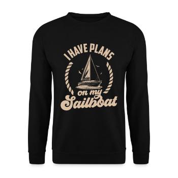 J’ai des projets pour mes voiliers voiliers - Sweat-shirt Unisexe - noir - Devant - Alina (178cm) & Michal (187cm)