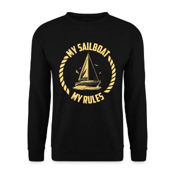 My Sailboat My Rules Sailors Sailing Captain - Unisex Sweatshirt - black - Front - Alina (178cm) & Michal (187cm)