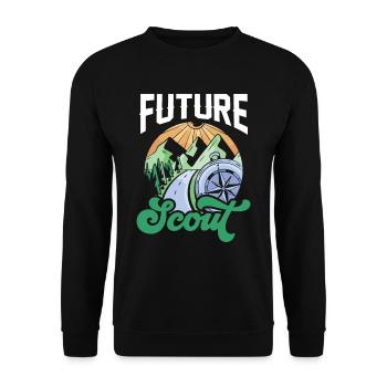 Zukünftiger Pfadfinder Pfadfinden Zeltlager Sippe - Unisex Pullover - Schwarz - Vorne - Alina (178cm) & Michal (187cm)