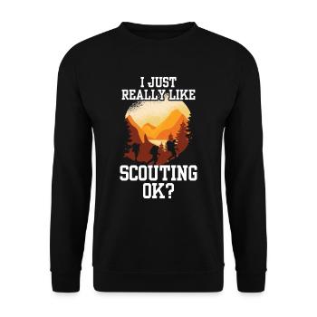 I like scouting just very much clan scouts - Unisex Sweatshirt - black - Front - Alina (178cm) & Michal (187cm)