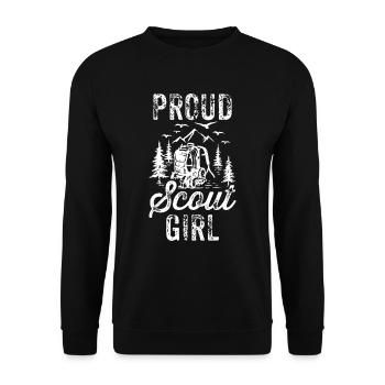 Stolze Pfadfinderin Zeltlager Sippe Pfadfinder - Unisex Pullover - Schwarz - Vorne - Alina (178cm) & Michal (187cm)