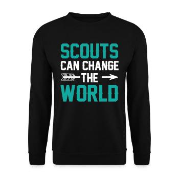 Scouts can change the world Sayings clan - Unisex Sweatshirt - black - Front - Alina (178cm) & Michal (187cm)