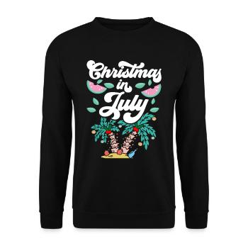 Weihnachten im juli Noël en juillet Humour Père Noël - Sweat-shirt Unisexe - noir - Devant - Alina (178cm) & Michal (187cm)