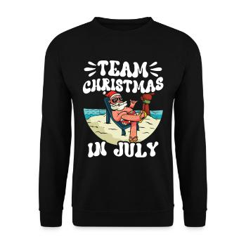 L’équipe Weihnachten Im Juli Noël en juillet Père Noël - Sweat-shirt Unisexe - noir - Devant - Alina (178cm) & Michal (187cm)