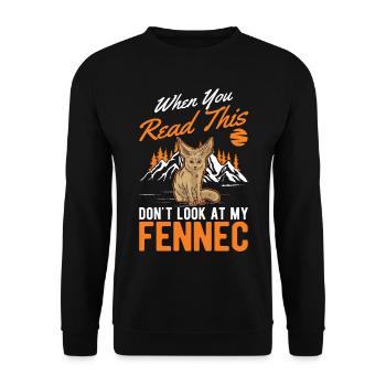 Fennec Gift Desert Fox Fennec - Unisex Sweatshirt - black - Front - Alina (178cm) & Michal (187cm)