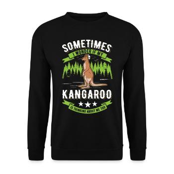 Kangourou australien Kangourou australien - Sweat-shirt Unisexe - noir - Devant - Alina (178cm) & Michal (187cm)