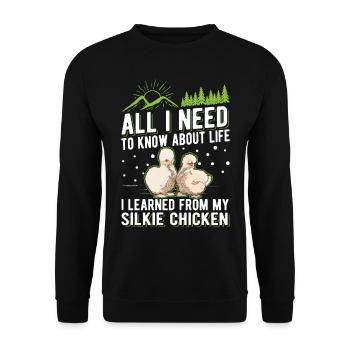 Silk Chicken Cadeau Silkie Chicken Silkie Chicken - Sweat-shirt Unisexe - noir - Devant - Alina (178cm) & Michal (187cm)