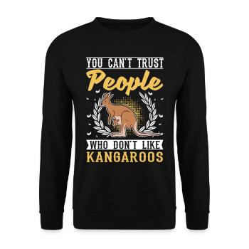 Kangourou Australie Kangourou australien - Sweat-shirt Unisexe - noir - Devant - Alina (178cm) & Michal (187cm)