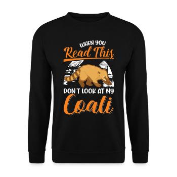 Coati Gift Proboscis Coati - Unisex Sweatshirt - black - Front - Alina (178cm) & Michal (187cm)